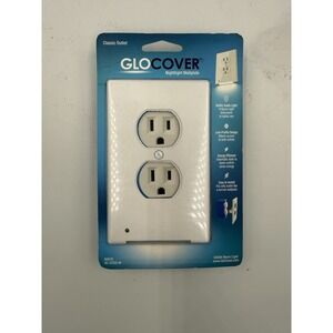 Glocover White 1-Gang Nightlight Standard Duplex Outlet Wallplate NEW